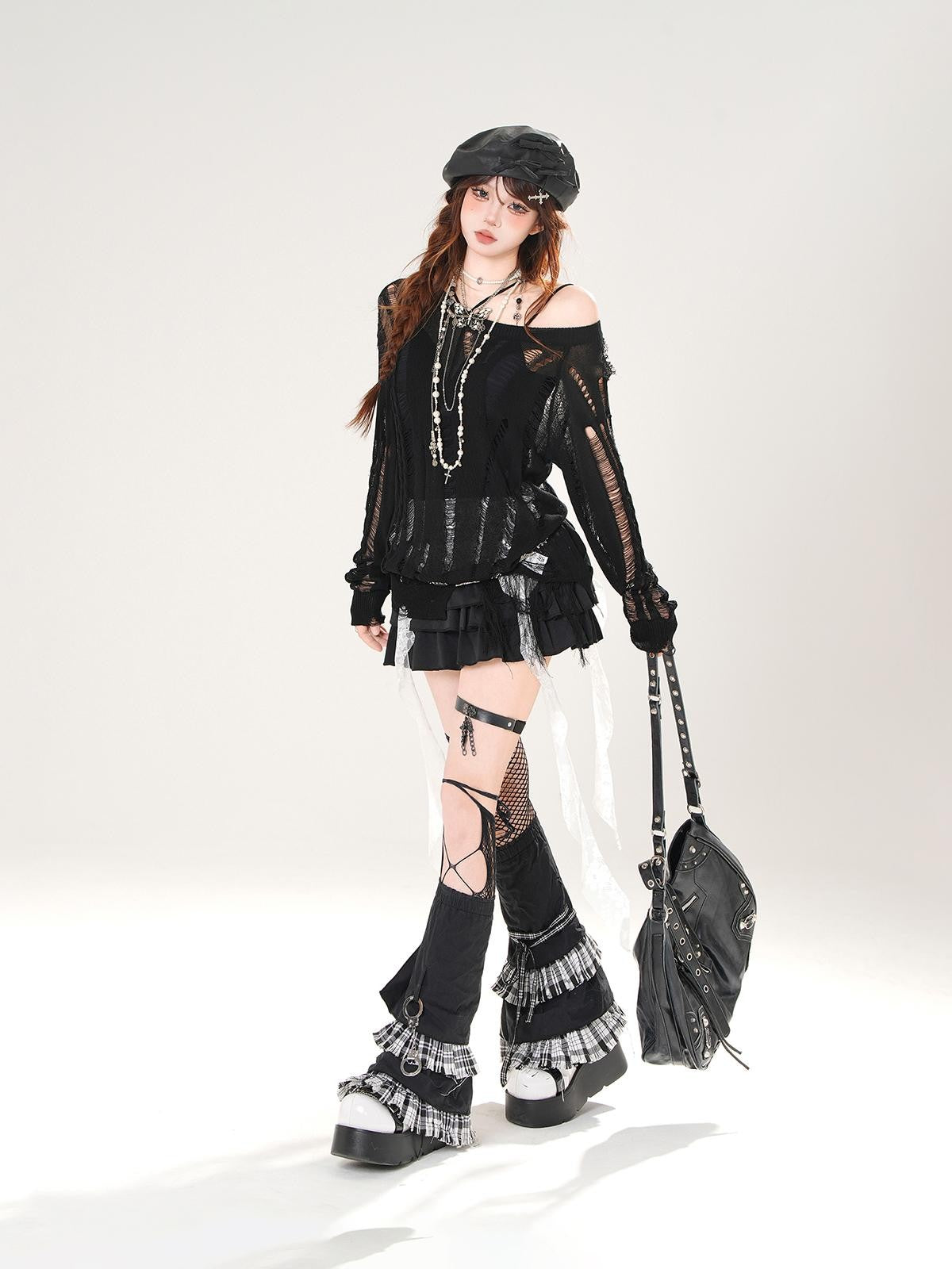 kelly kitty Leggy Lace Mid Waist Casual Standard Women&