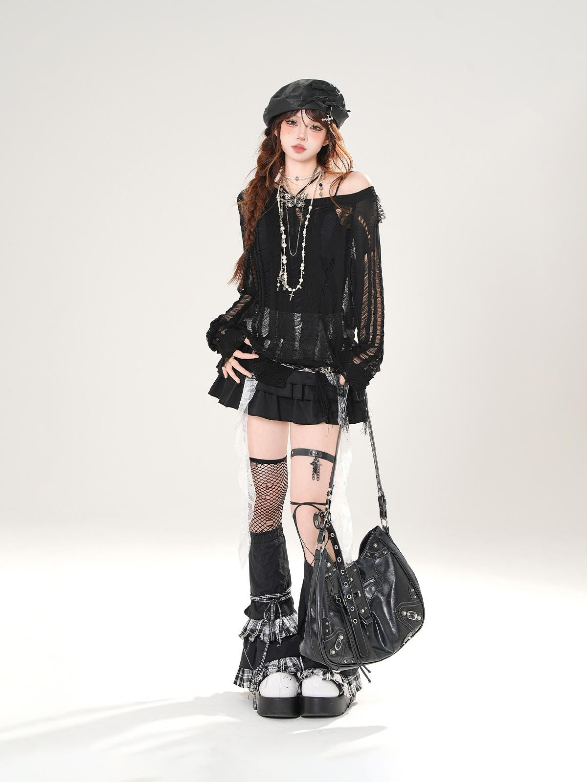 kelly kitty Leggy Lace Mid Waist Casual Standard Women&