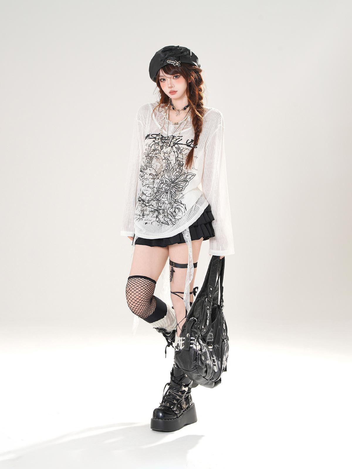 kelly kitty Leggy Lace Mid Waist Casual Standard Women&