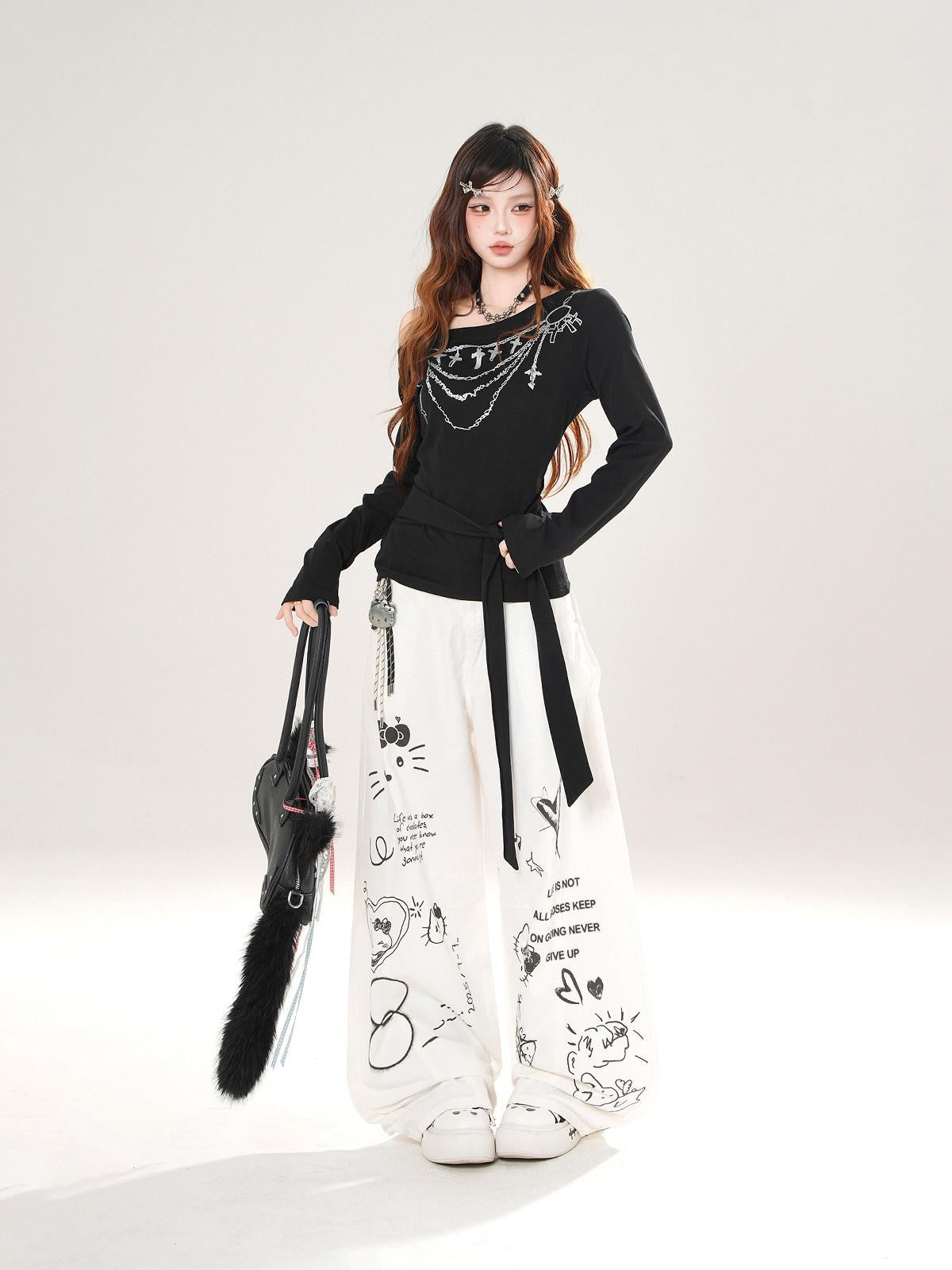 kelly kitty Lightweight Draped Loose Slimming American Style Women&