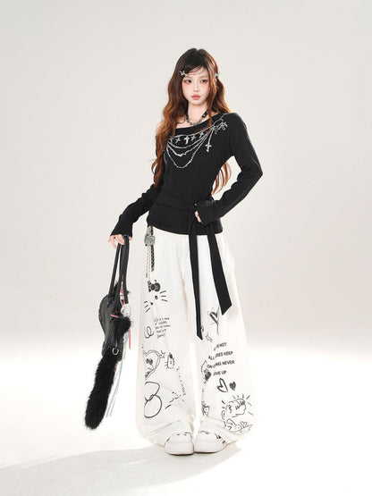 kelly kitty Lightweight Draped Loose Slimming American Style Women&
