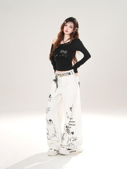 kelly kitty Lightweight Draped Loose Slimming American Style Women&
