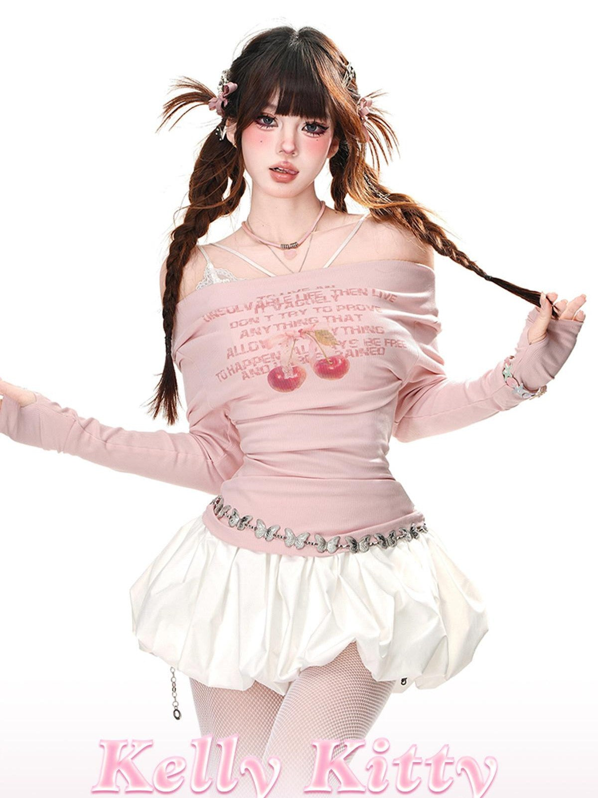 kelly kitty Pastel Palette Off Shoulder Cinched Waist Slim Fit Women&