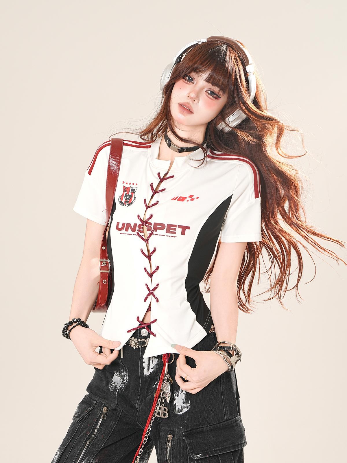 kelly kitty Rebel Cross Print Set Shoulder Women&