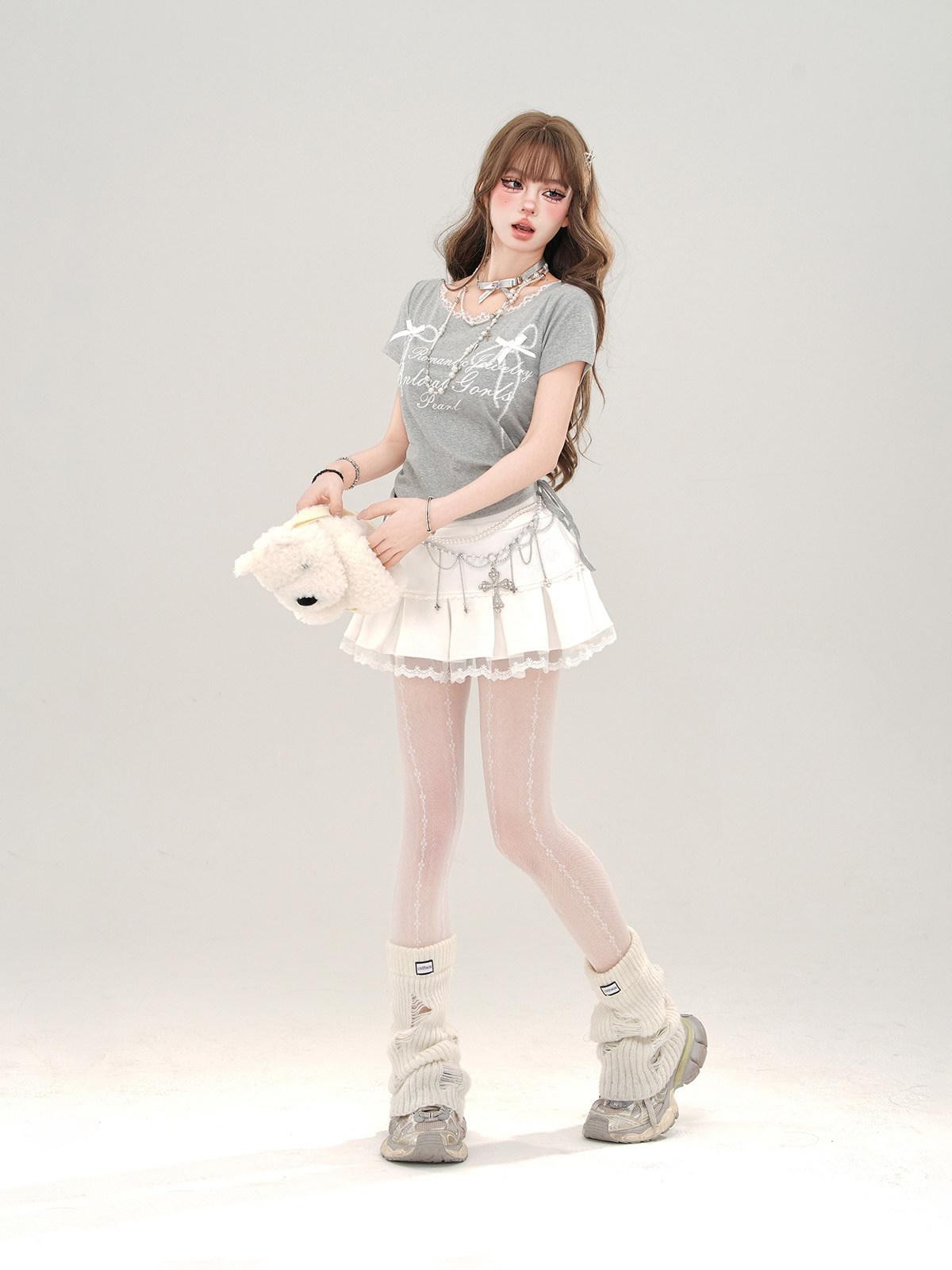 kelly kitty Rebellious Sexy Lace Drawstring Cropped Slim Women&