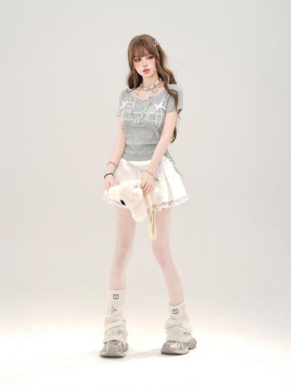 kelly kitty Rebellious Sexy Lace Drawstring Cropped Slim Women&