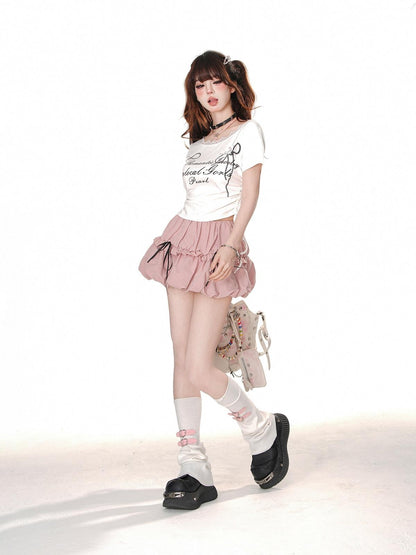 kelly kitty Rebellious Sexy Lace Drawstring Cropped Slim Women&