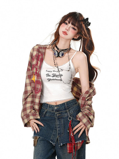 kelly kitty Sexy Slimming Cropped Layering Spaghetti Strap Women&
