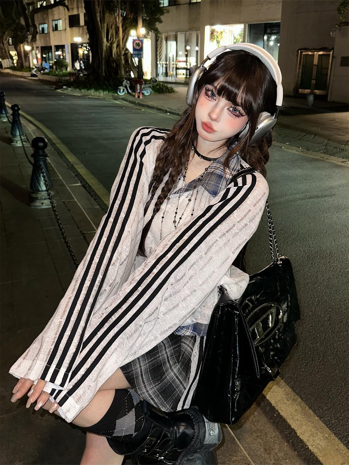kelly kitty Slimming Mini Glen Plaid Lace Trimmed Women&
