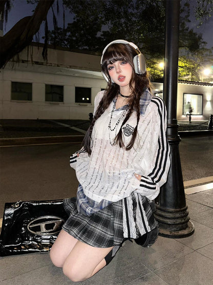 kelly kitty Slimming Mini Glen Plaid Lace Trimmed Women&