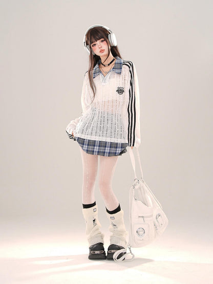 kelly kitty Slimming Mini Glen Plaid Lace Trimmed Women&