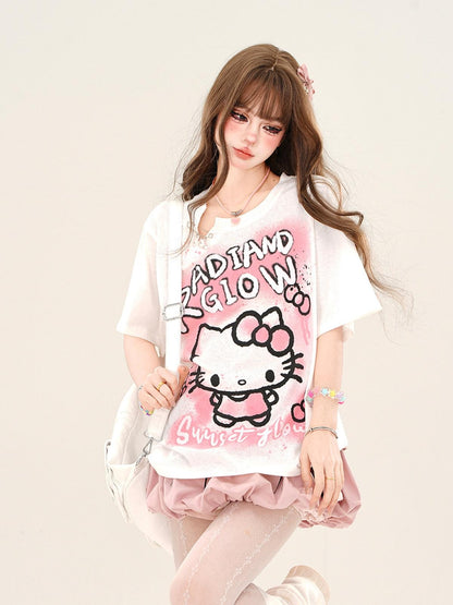 kelly kitty Soft Milk Candy Pastel Cloud Motif Print Women&