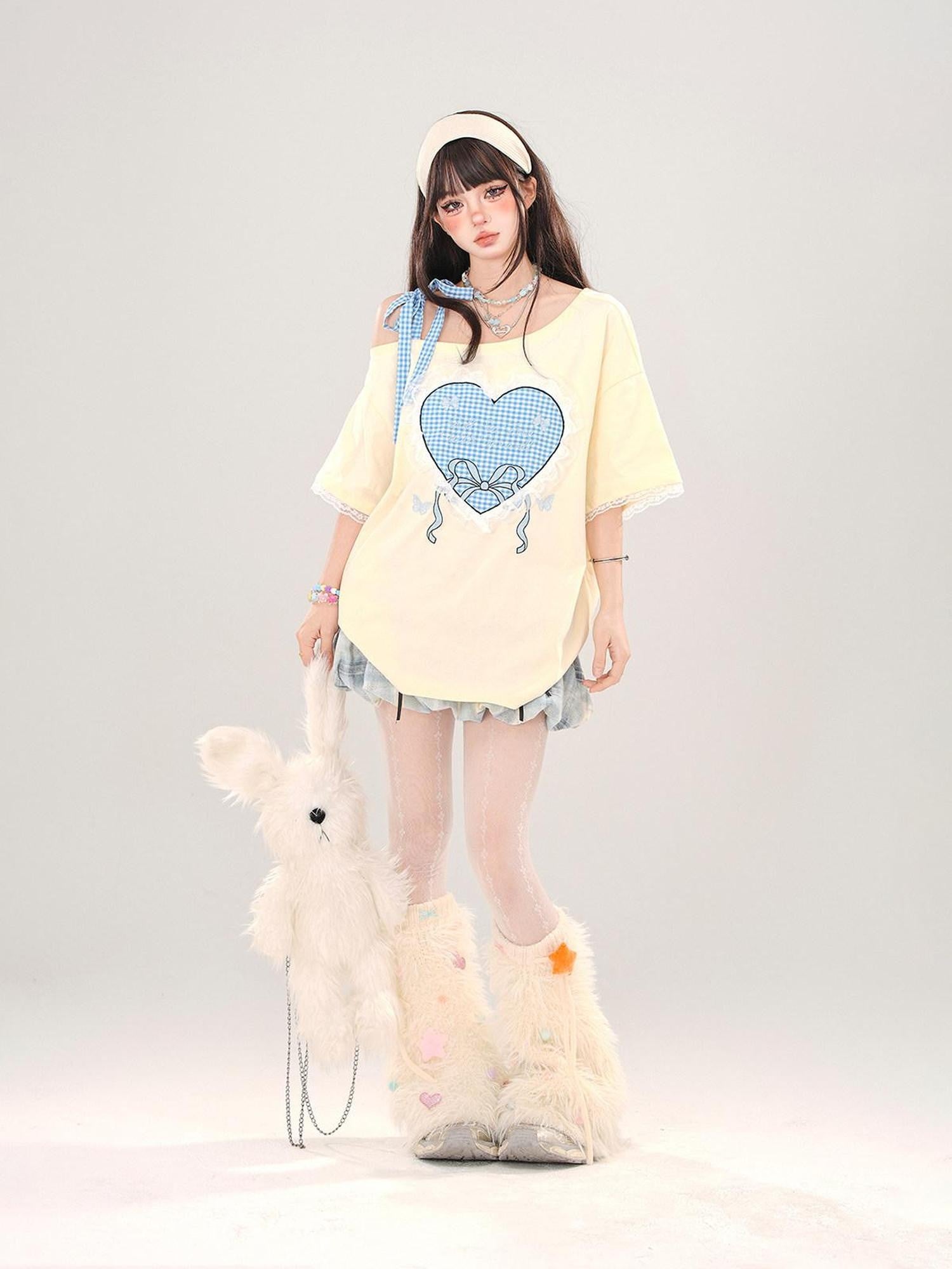 kelly kitty Soft Milk Candy Pastel Cloud Motif Print Women&