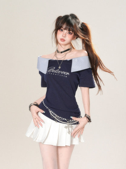 kelly_kitty_Soft_White_Striped_Patchwork_Waist_Cinch_Women&