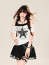 kelly_kitty_Starry_Galaxy_Faux_Two_Piece_Slim_Short_Sleeve_Women&