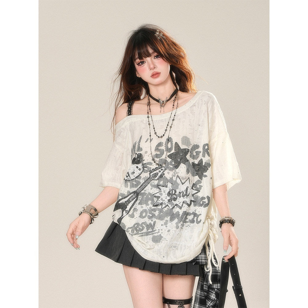 kelly_kitty_Street_Graffiti_One_Shoulder_Women&