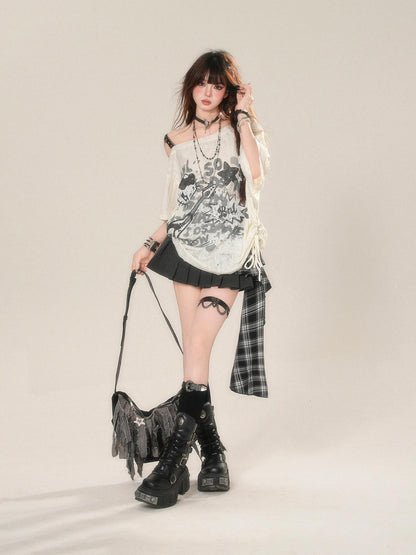 kelly kitty Street Graffiti One Shoulder Women&