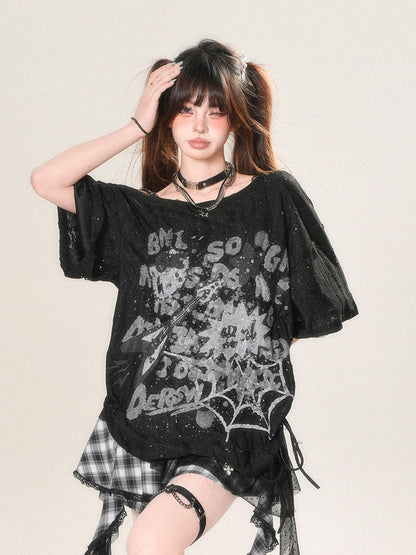 kelly kitty Street Graffiti One Shoulder Women&