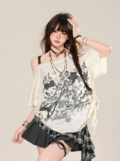 kelly kitty Street Graffiti One Shoulder Women&