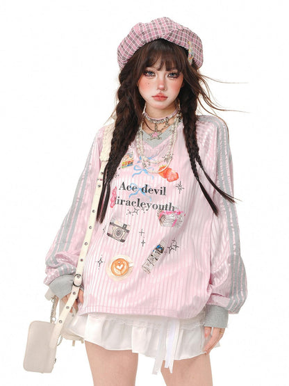 kelly kitty Sweet Relaxed Colorblock Plaid Women&