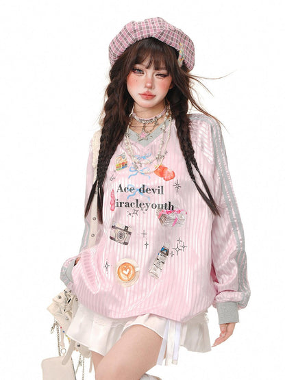 kelly kitty Sweet Relaxed Colorblock Plaid Women&