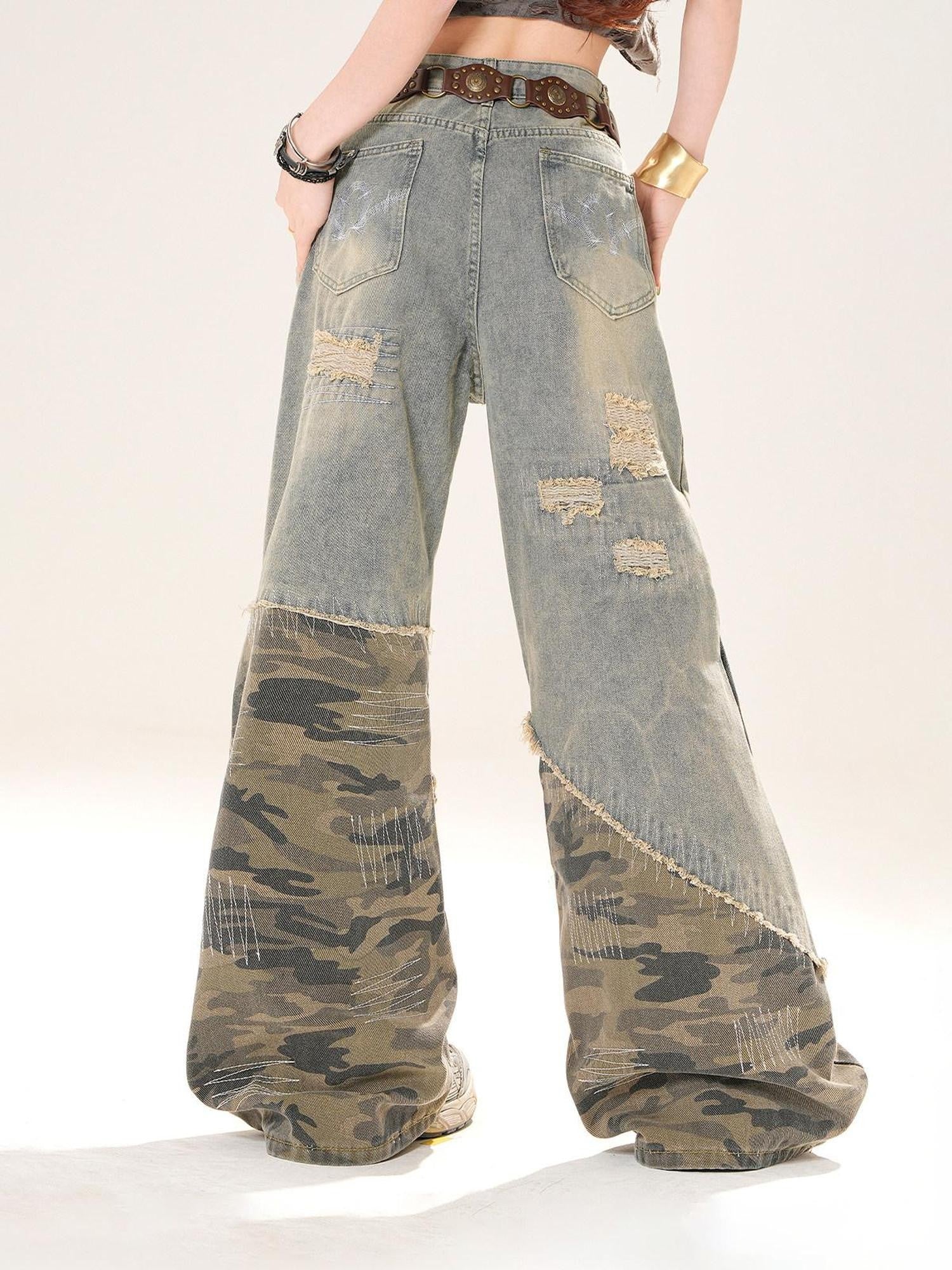 kelly kitty Sydney Street Distressed Camouflage Ripped Women&