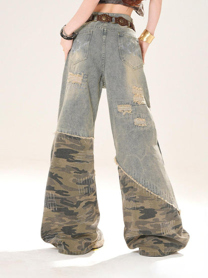 kelly kitty Sydney Street Distressed Camouflage Ripped Women&