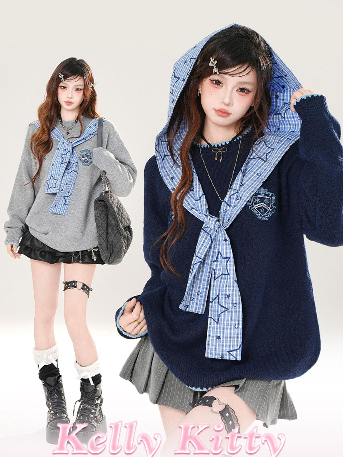 kelly kitty Textured Aran Knit Irish Style Women&