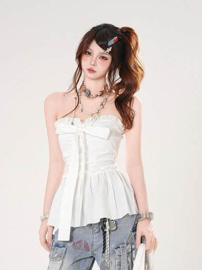 kelly kitty White Off Shoulder French Bardot Cinched Waist Women&