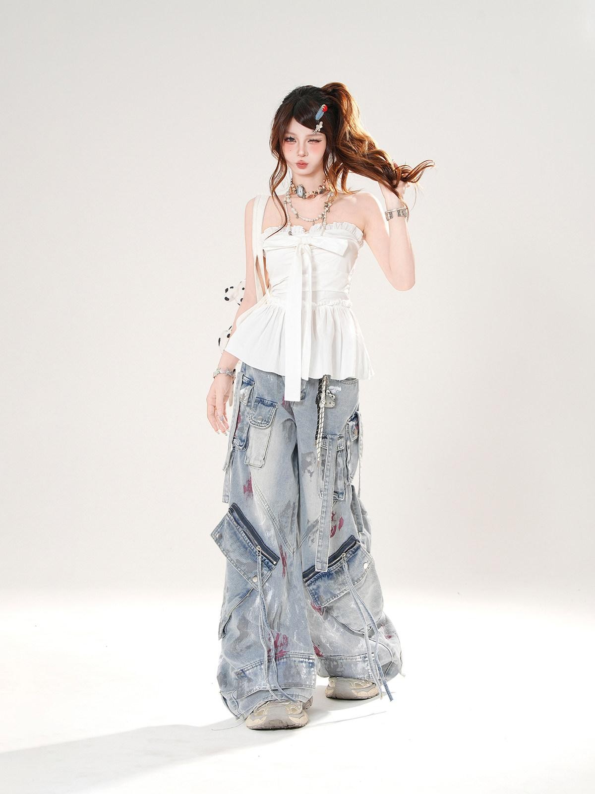 kelly kitty White Off Shoulder French Bardot Cinched Waist Women&