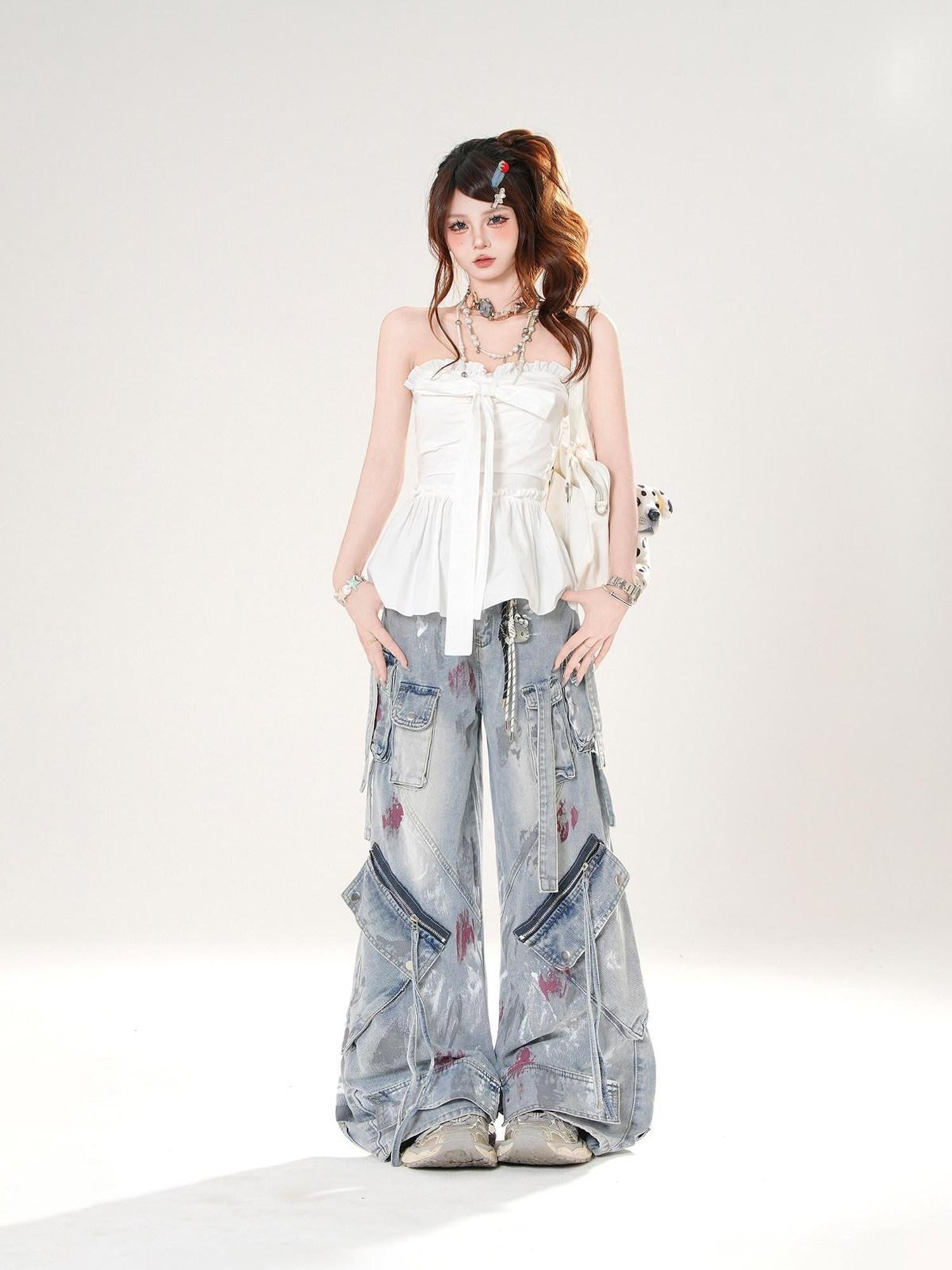 kelly kitty White Off Shoulder French Bardot Cinched Waist Women&