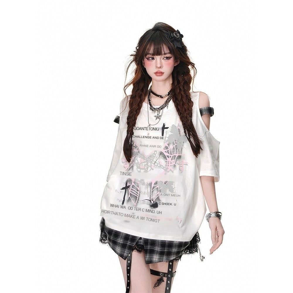 kelly_kitty_White_Rebel_Hunter_Print_American_Style_Short_Sleeve_Women&