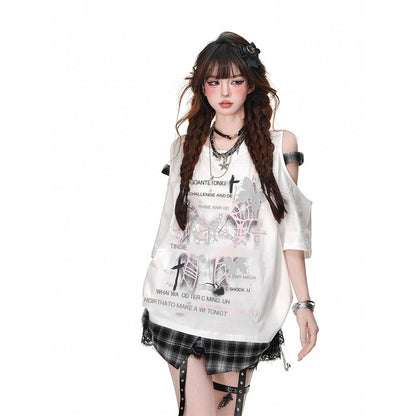 kelly_kitty_White_Rebel_Hunter_Print_American_Style_Short_Sleeve_Women&