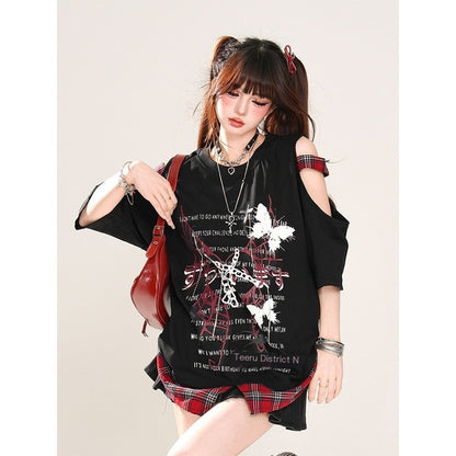 kelly_kitty_White_Rebel_Hunter_Print_American_Style_Short_Sleeve_Women&