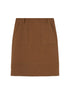 3D Wave Hem Suede Skirt With Pockets