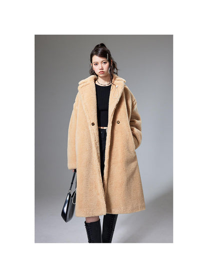 DIDDI MODA Teddy Bear Floral Patch Overcoat