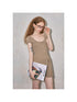 DIDDI MODA Elegant Knit Halter Neck Mini Dress With Bow Detail