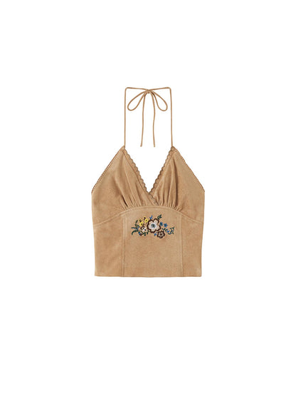 SweetChilling Summer Showcase Embroidered Halter Top Blouse