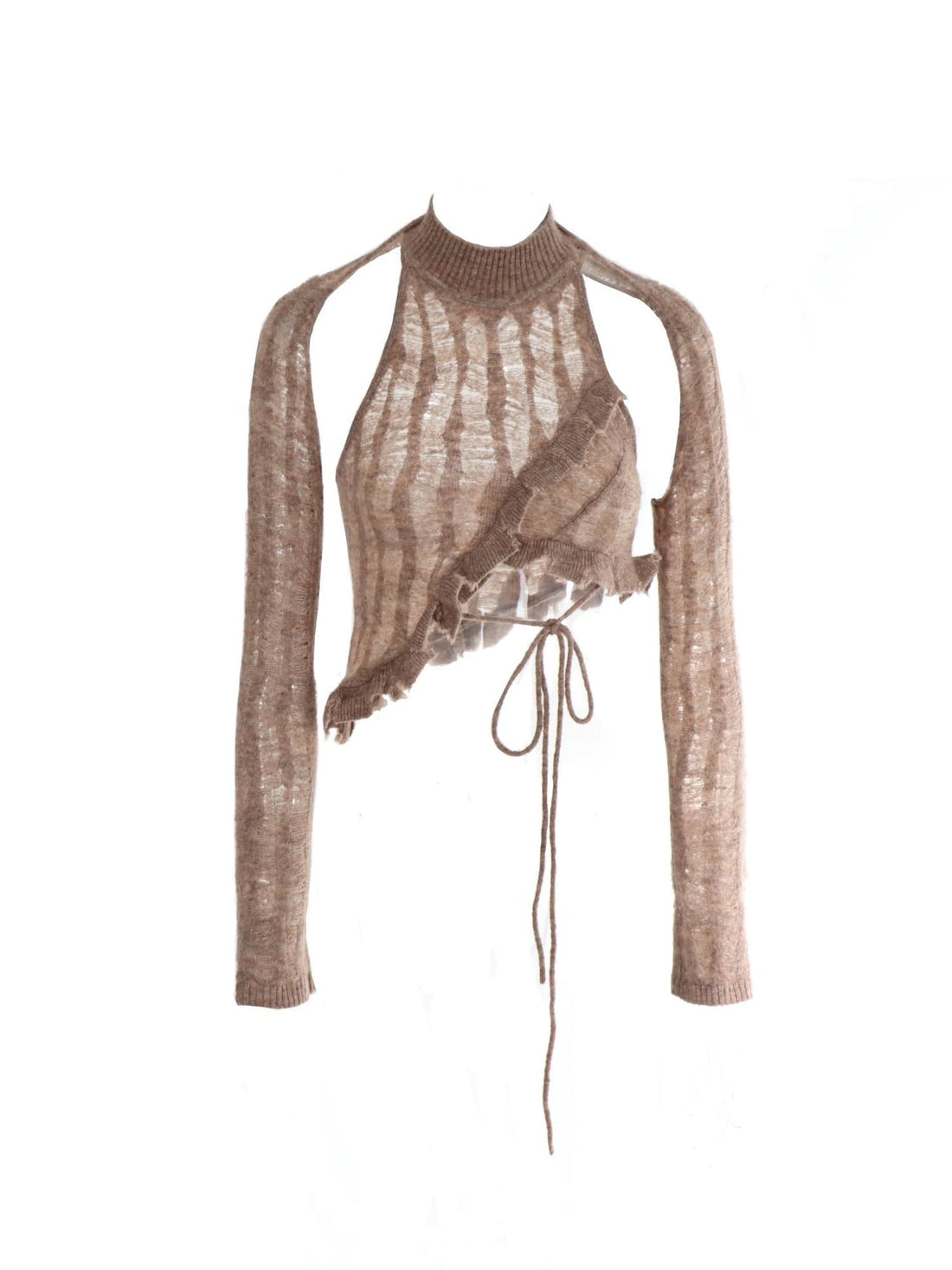 Tricolor Wool Knitted Hollow Top