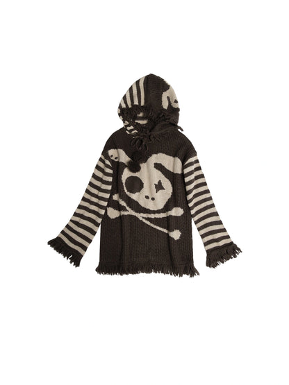 Punk Y2K Rebel Skull Rabbit Hooded Sweatshirt