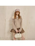 DIDDI MODA Lace Paneled Ruffle Knit Top