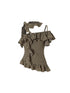 NO ROMANCE Punk Striped Asymmetrical Off-Shoulder Lace Trim Vest Top