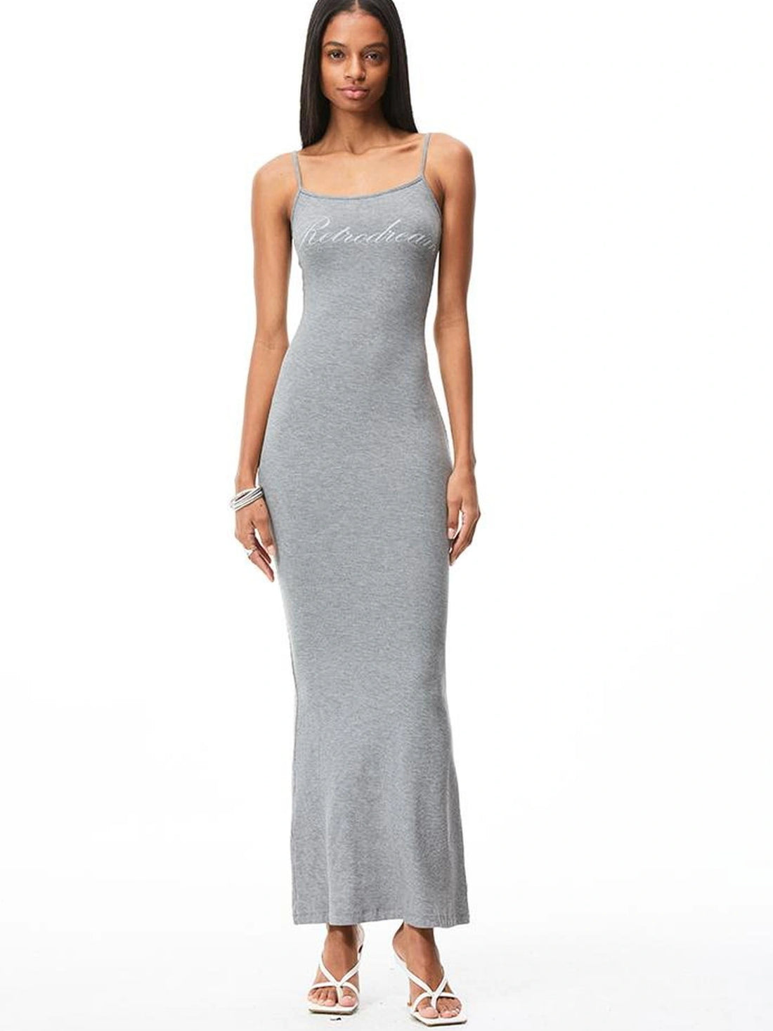 kvkv Adjustable Strap Bodycon Dress V-neck T-shirt Long Sleeve