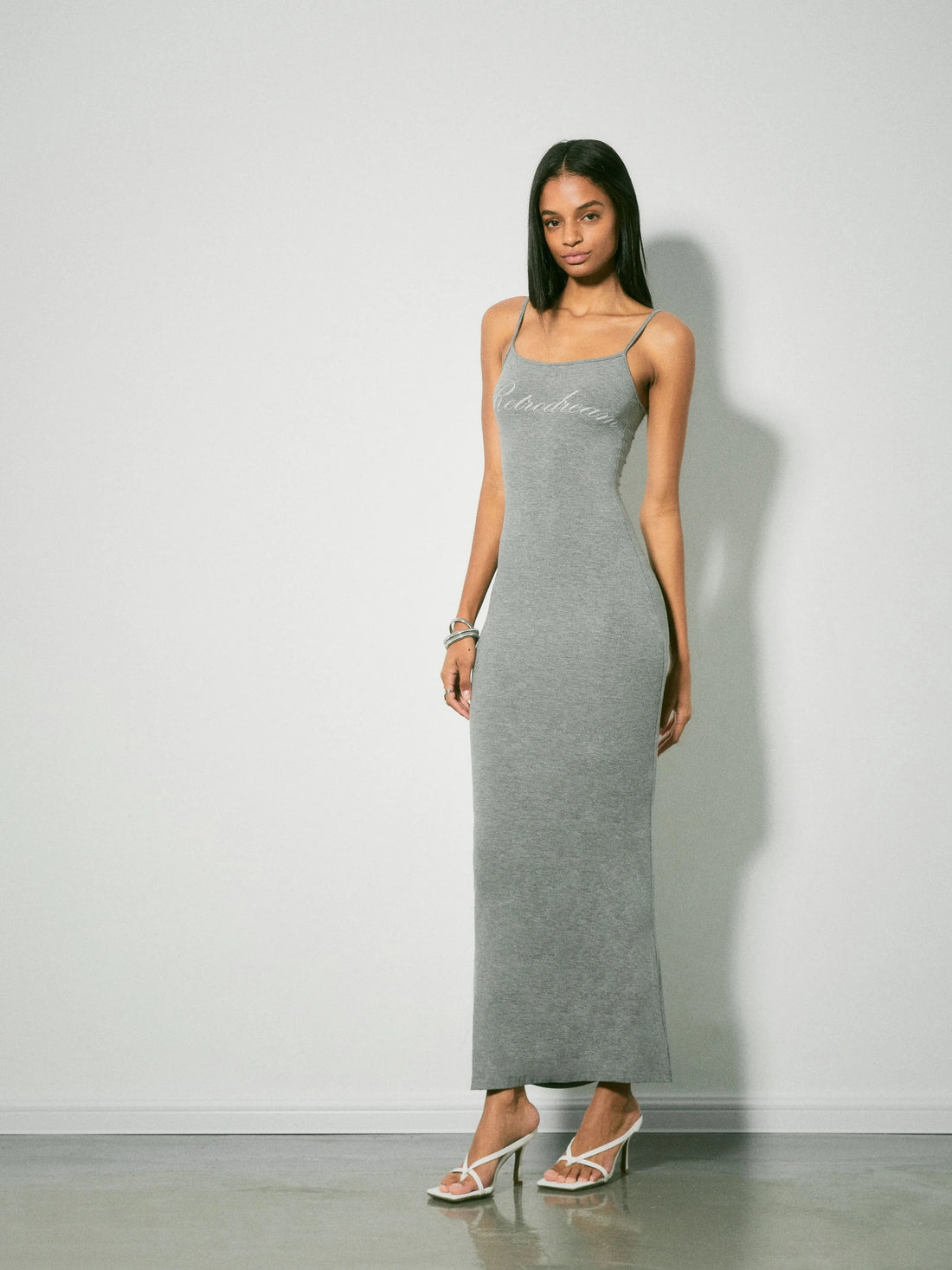 kvkv Adjustable Strap Bodycon Dress V-neck T-shirt Long Sleeve