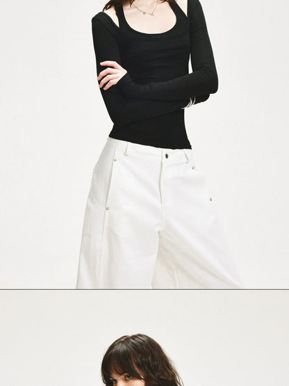 KVKV Yoga Clothing Brand - Adjustable Two Way Spliced Layered Top