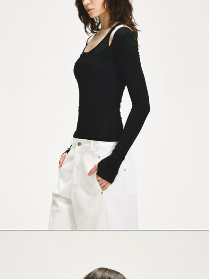 KVKV Yoga Clothing Brand - Adjustable Two Way Spliced Layered Top