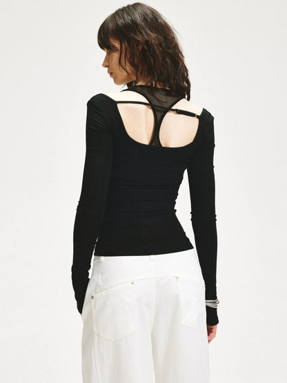 KVKV Yoga Clothing Brand - Adjustable Two Way Spliced Layered Top