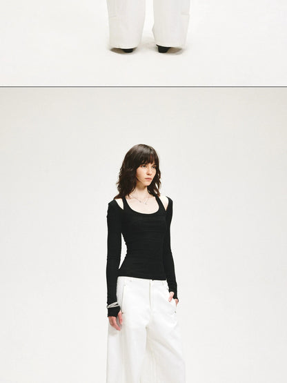 KVKV Yoga Clothing Brand - Adjustable Two Way Spliced Layered Top