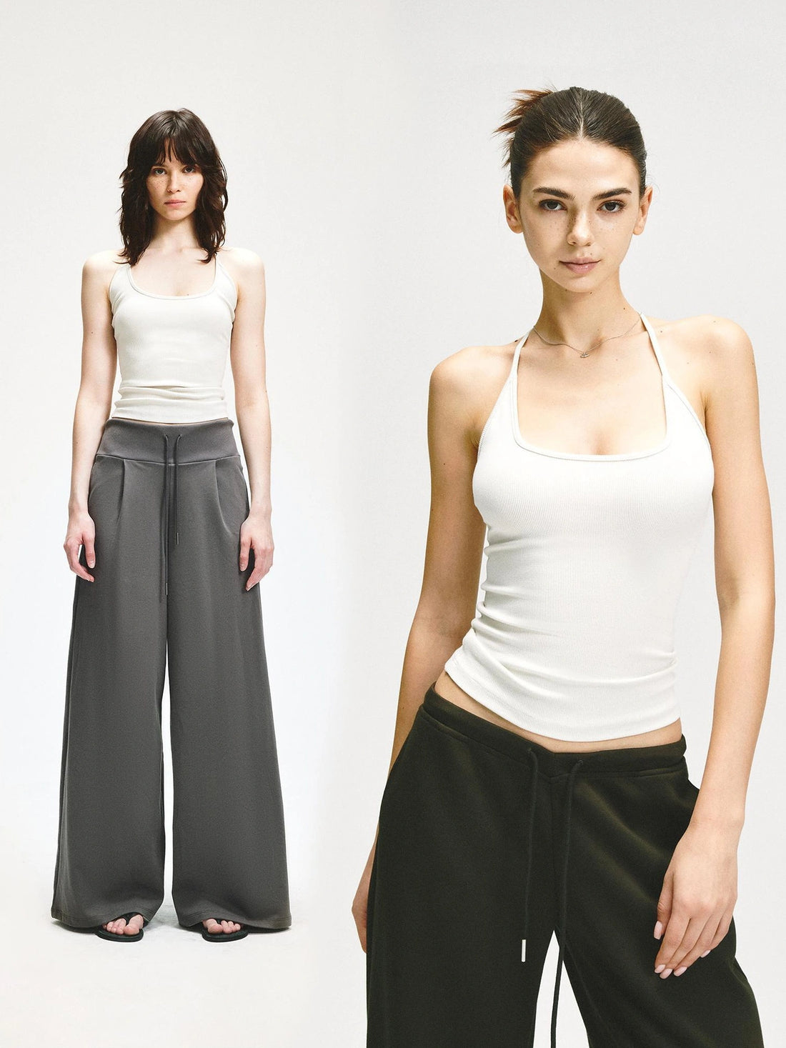 kvkv Adjustable Y Back Yoga Cami Top In Oatmeal