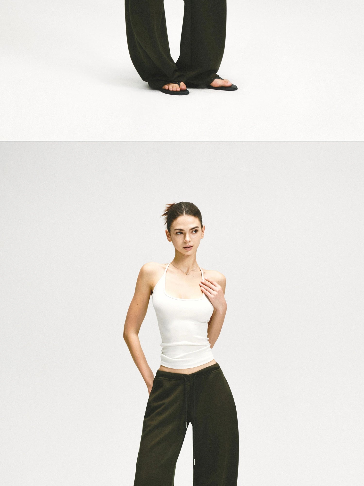 kvkv Adjustable Y Back Yoga Cami Top In Oatmeal